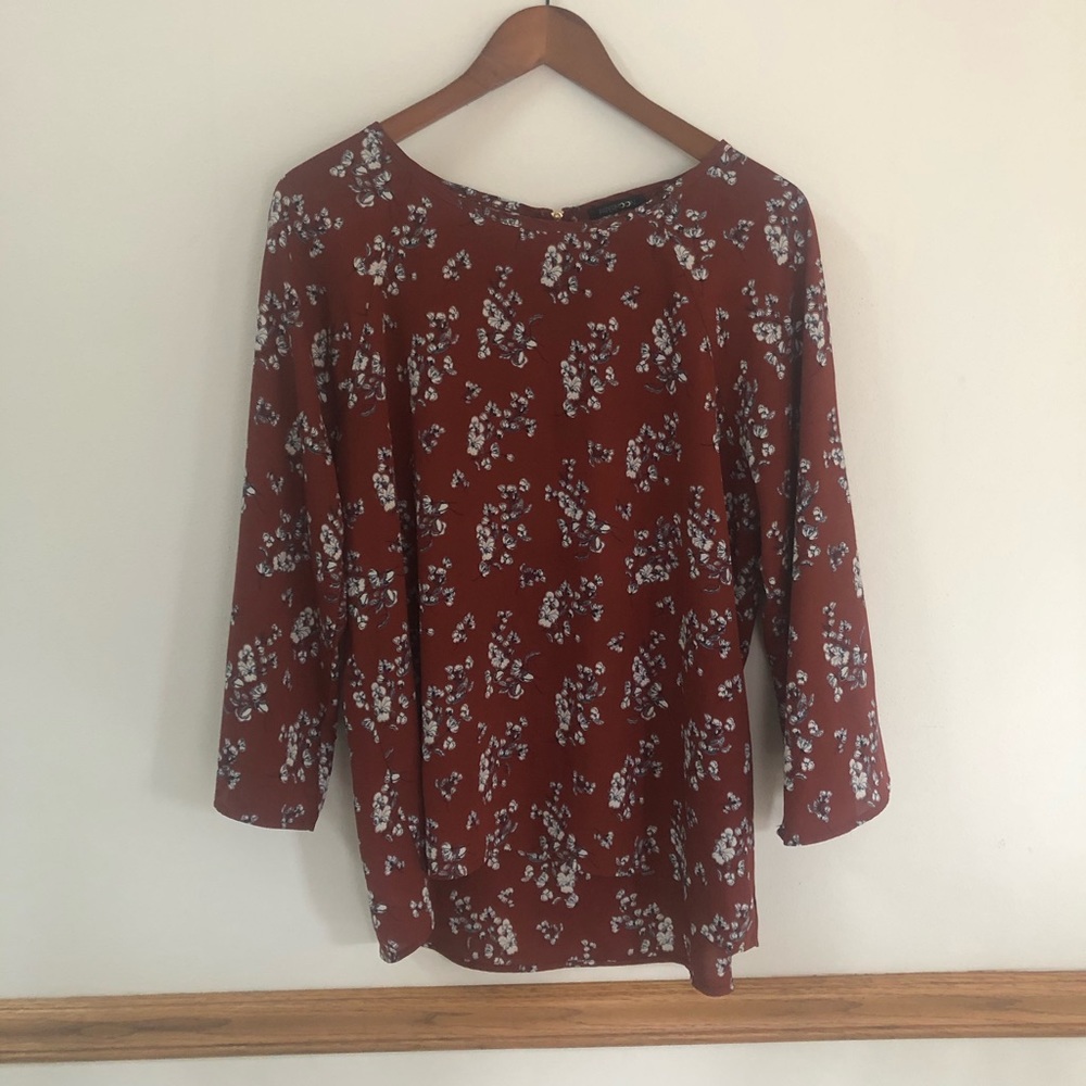XL PAPERMOON Stitchfix EUC Red Floral Blouse